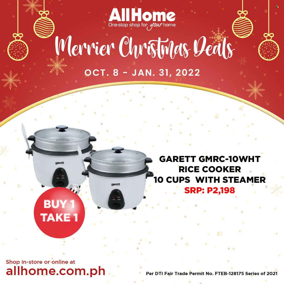 AllHome offer  - 8.10.2021 - 21.1.2022 - Sales products - rice cooker, cup. Page 2.