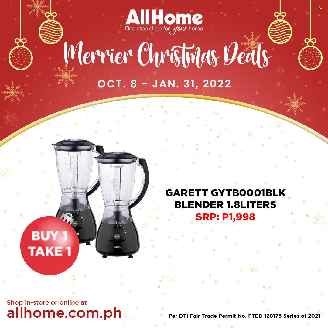AllHome offer  - 8.10.2021 - 21.1.2022 - Sales products - blender. Page 4.