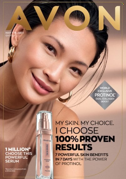 Avon offer  - 1.5.2022 - 31.5.2022 - Sales products - Avon, Anew, serum. Page 1.