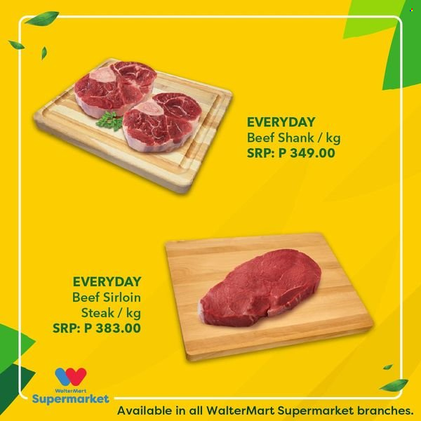 Walter Mart offer  - Sales products - beef meat, beef shank, beef sirloin, steak, sirloin steak. Page 6.