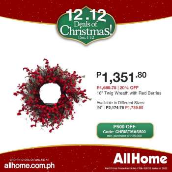 AllHome offer  - 1.12.2022 - 12.12.2022.
