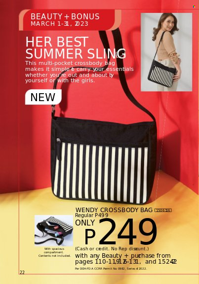 Avon offer  - 1.3.2023 - 31.3.2023 - Sales products - bag, cross body bag. Page 22.