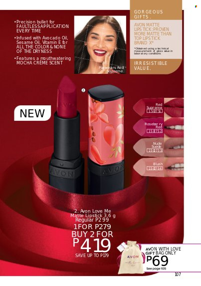 Avon offer  - 1.3.2023 - 31.3.2023 - Sales products - Avon, lipstick. Page 107.