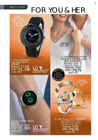 Avon offer  - 1.3.2023 - 31.3.2023 - Sales products - gift set, bracelet, necklace, watch. Page 126.