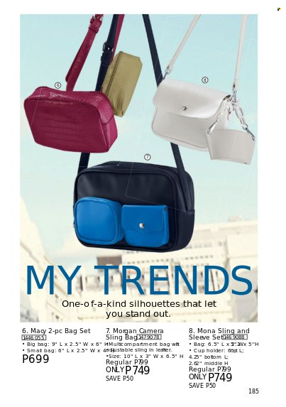 Avon offer  - 1.3.2023 - 31.3.2023 - Sales products - bag, cup, sling bag. Page 185.