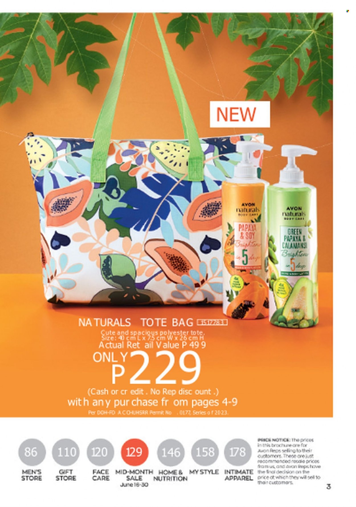 Avon offer  - 1.6.2023 - 30.6.2023 - Sales products - Avon, bag, tote, tote bag. Page 3.