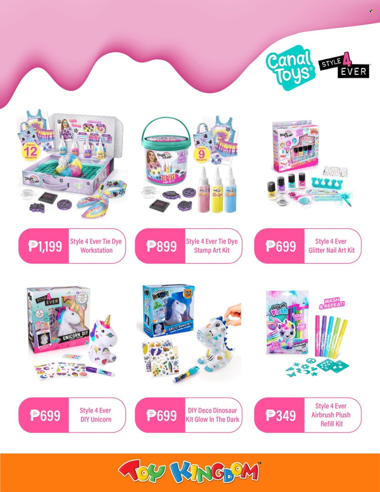 thumbnail - Toy Kingdom offer  - Sales products - Sony, glitter, creative accessories, toys, dinosaur. Page 8.