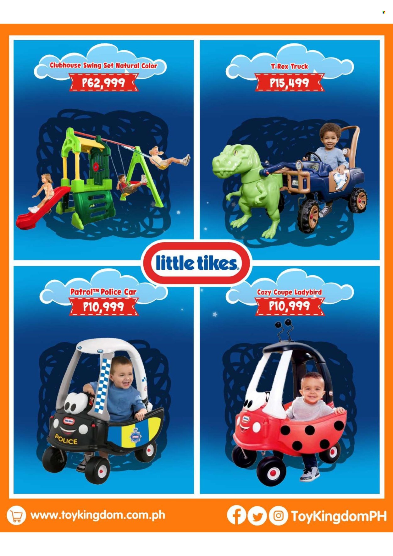 thumbnail - Toy Kingdom offer  - Sales products - Little Tikes, police car, swing set. Page 8.