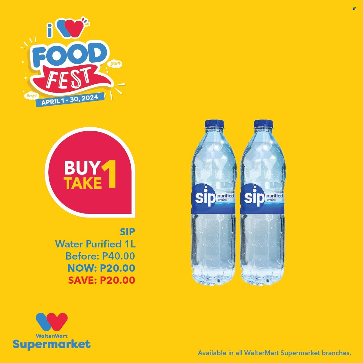 thumbnail - Walter Mart offer  - 1.4.2024 - 30.4.2024 - Sales products - purified water, water. Page 12.