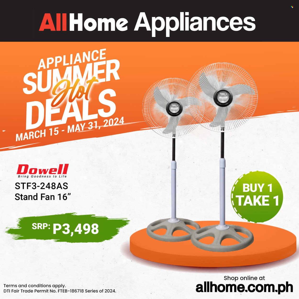 thumbnail - AllHome offer  - 15.3.2024 - 31.5.2024 - Sales products - stand fan. Page 11.