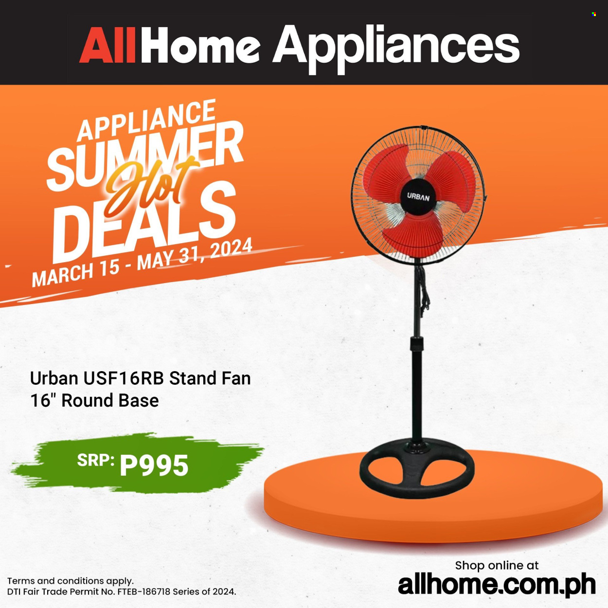 thumbnail - AllHome offer  - 15.3.2024 - 31.5.2024 - Sales products - stand fan. Page 12.