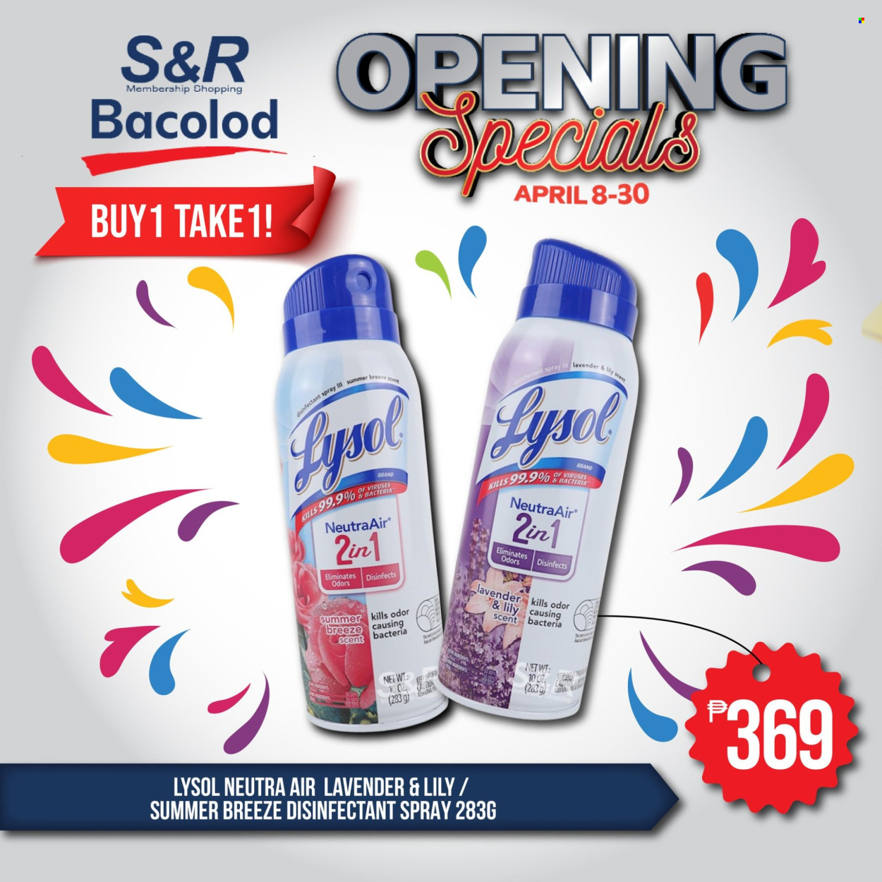 thumbnail - S&R Membership Shopping offer  - 8.4.2024 - 30.4.2024 - Sales products - antibacterial spray, desinfection, Lysol, lily, lavender. Page 20.