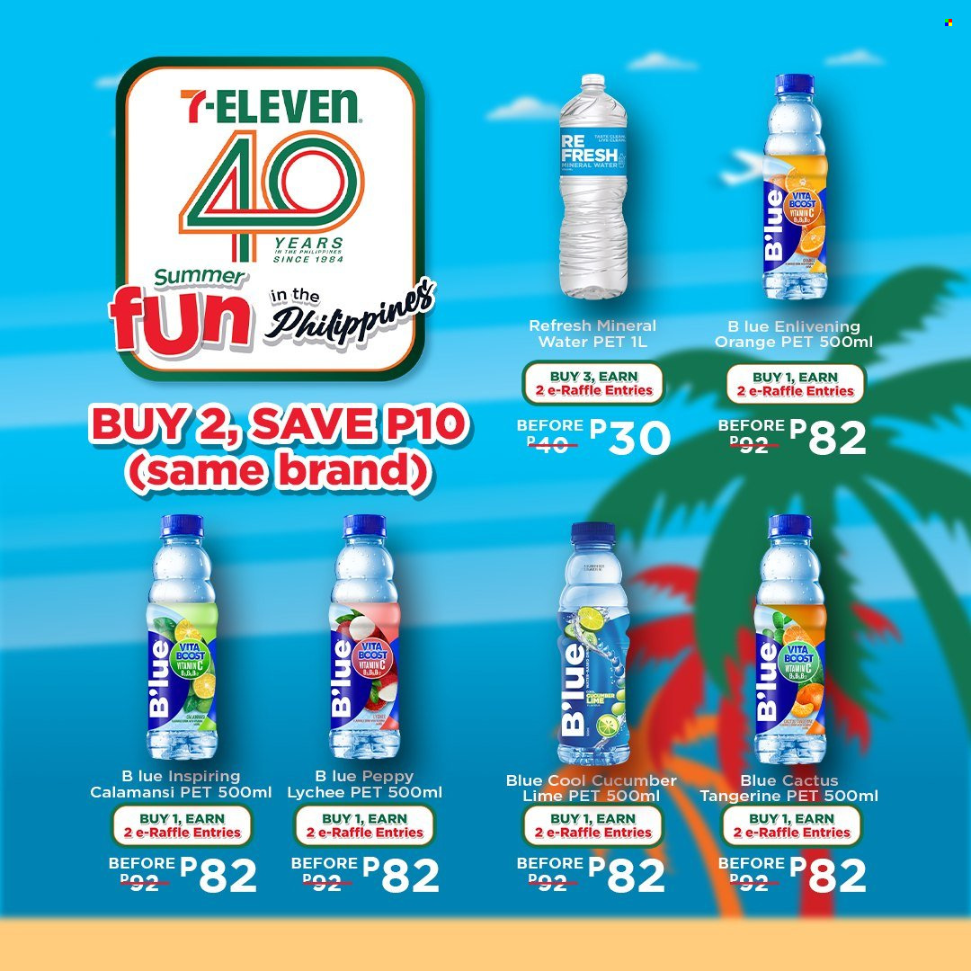 thumbnail - 7 Eleven offer  - 20.3.2024 - 14.5.2024 - Sales products - lychee, mandarines, mineral water, water, Boost. Page 12.