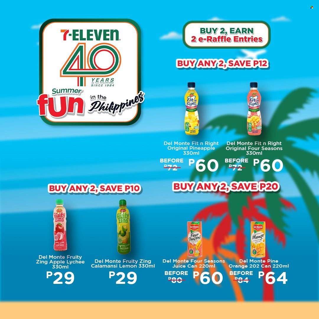 thumbnail - 7 Eleven offer  - 20.3.2024 - 14.5.2024 - Sales products - lychee, Del Monte, juice. Page 26.