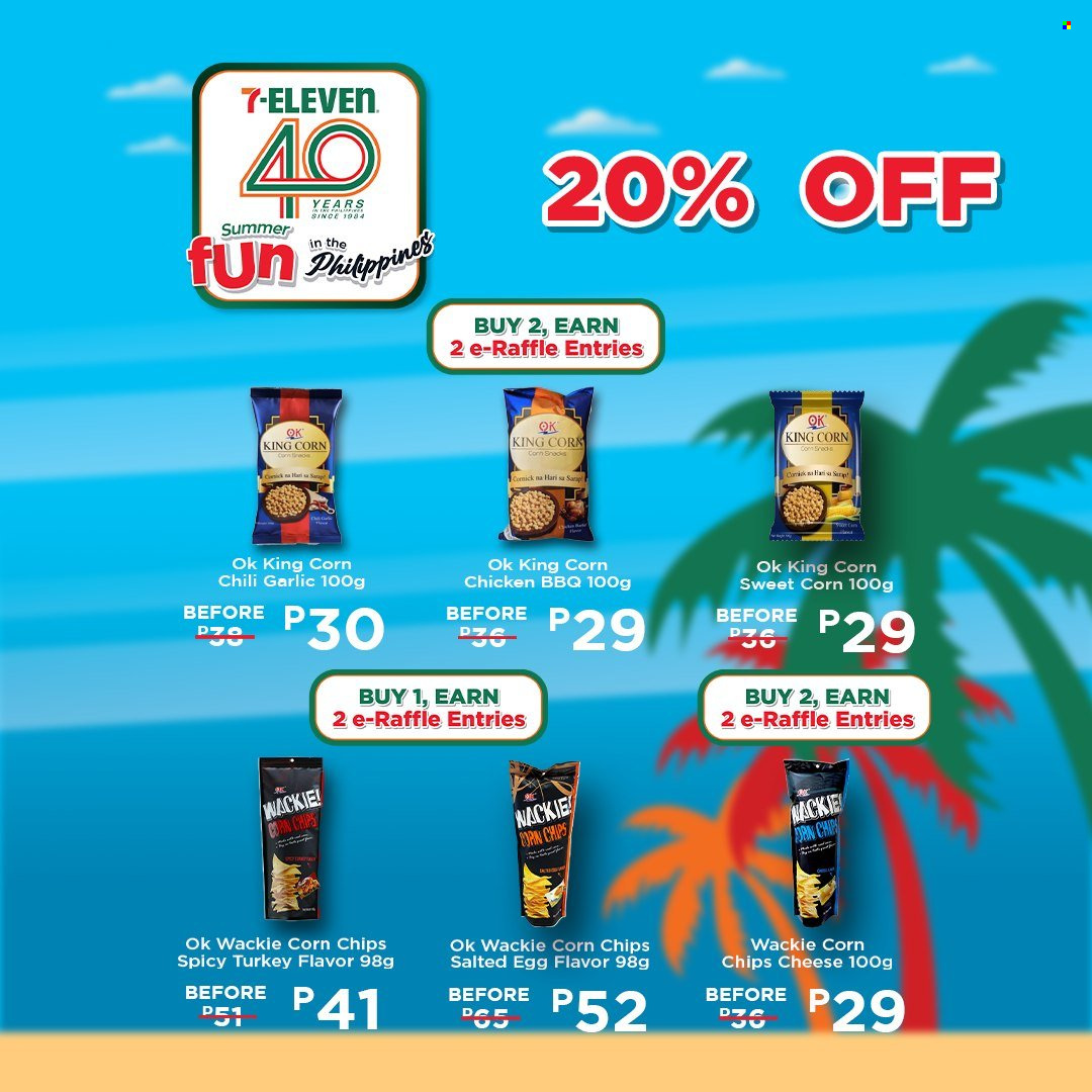 thumbnail - 7 Eleven offer  - 20.3.2024 - 14.5.2024 - Sales products - sweet corn, snack, chips, corn chips, maize snack, salted egg, chicken, turkey. Page 27.
