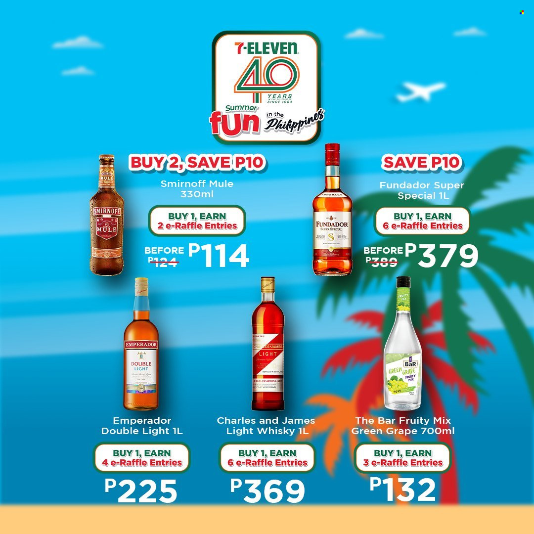 thumbnail - 7 Eleven offer  - 20.3.2024 - 14.5.2024 - Sales products - bars, alcohol, Smirnoff, vodka, whisky. Page 29.