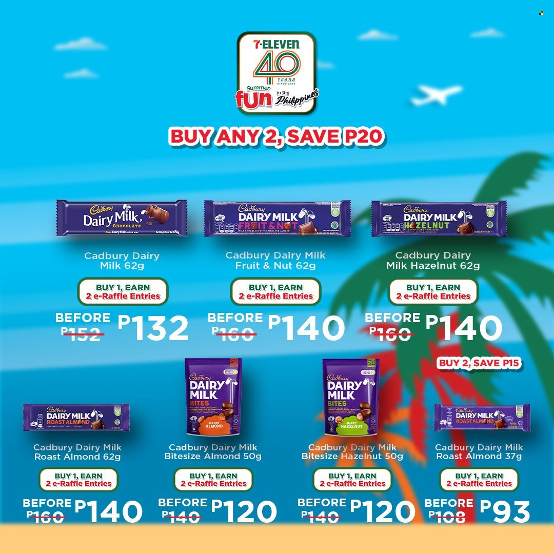 thumbnail - 7 Eleven offer  - 20.3.2024 - 14.5.2024 - Sales products - roast, milk chocolate, chocolate, Cadbury, Dairy Milk. Page 50.