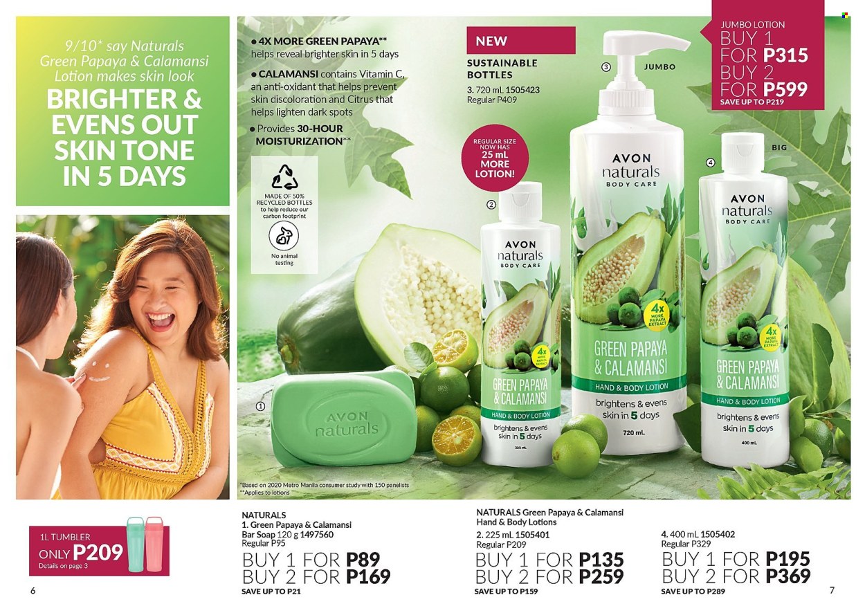 thumbnail - Avon offer  - 1.4.2024 - 30.4.2024 - Sales products - body care, Avon, soap bar, soap, body lotion, hand cream, tumbler. Page 4.