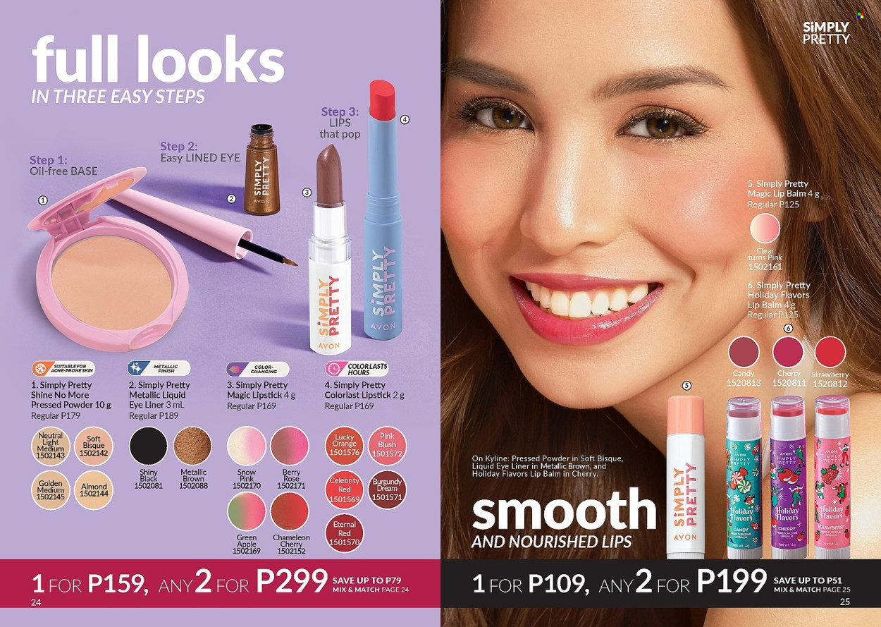 thumbnail - Avon offer  - 1.4.2024 - 30.4.2024 - Sales products - Avon, lip balm, lipstick, eyeliner, face powder. Page 13.