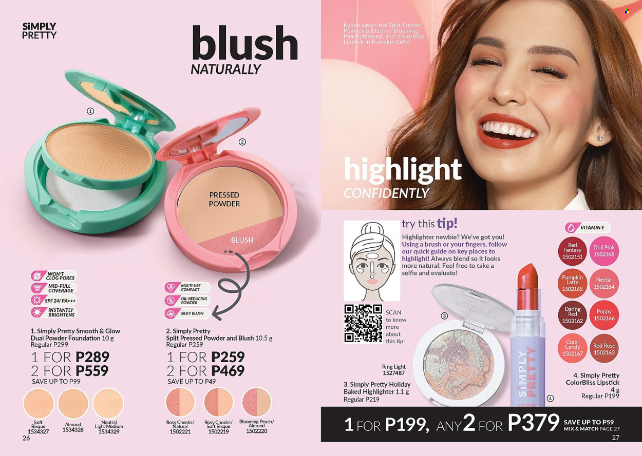 thumbnail - Avon offer  - 1.4.2024 - 30.4.2024 - Sales products - lipstick, powder blush, face powder, powder foundation, highlighters. Page 14.
