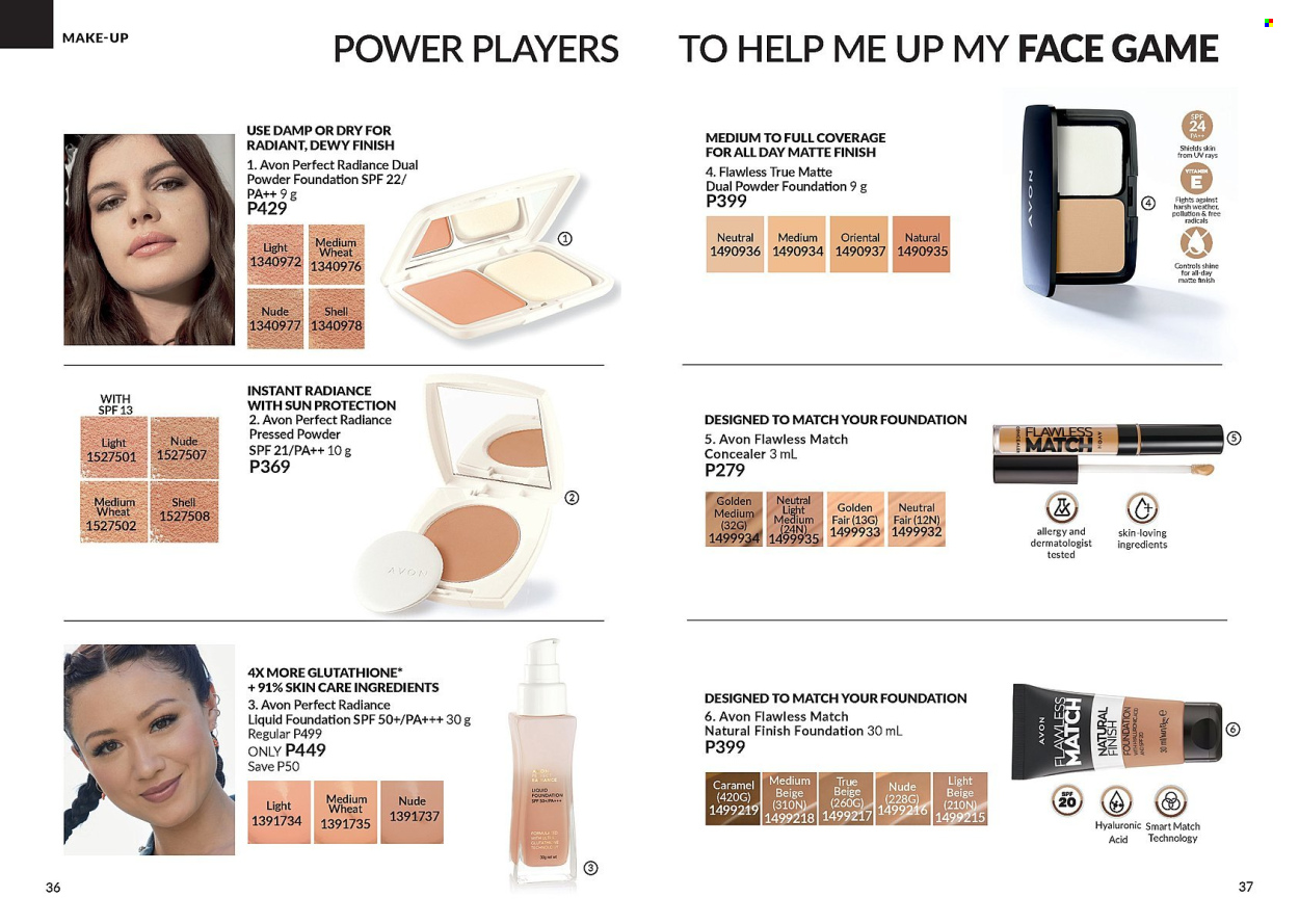 thumbnail - Avon offer  - 1.4.2024 - 30.4.2024 - Sales products - Avon, skin care product, corrector, makeup, face powder, powder foundation, liquid foundation. Page 19.