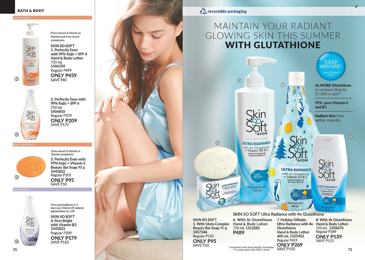 thumbnail - Avon offer  - 1.4.2024 - 30.4.2024 - Sales products - Avon, soap bar, soap, Skin So Soft, body lotion. Page 36.