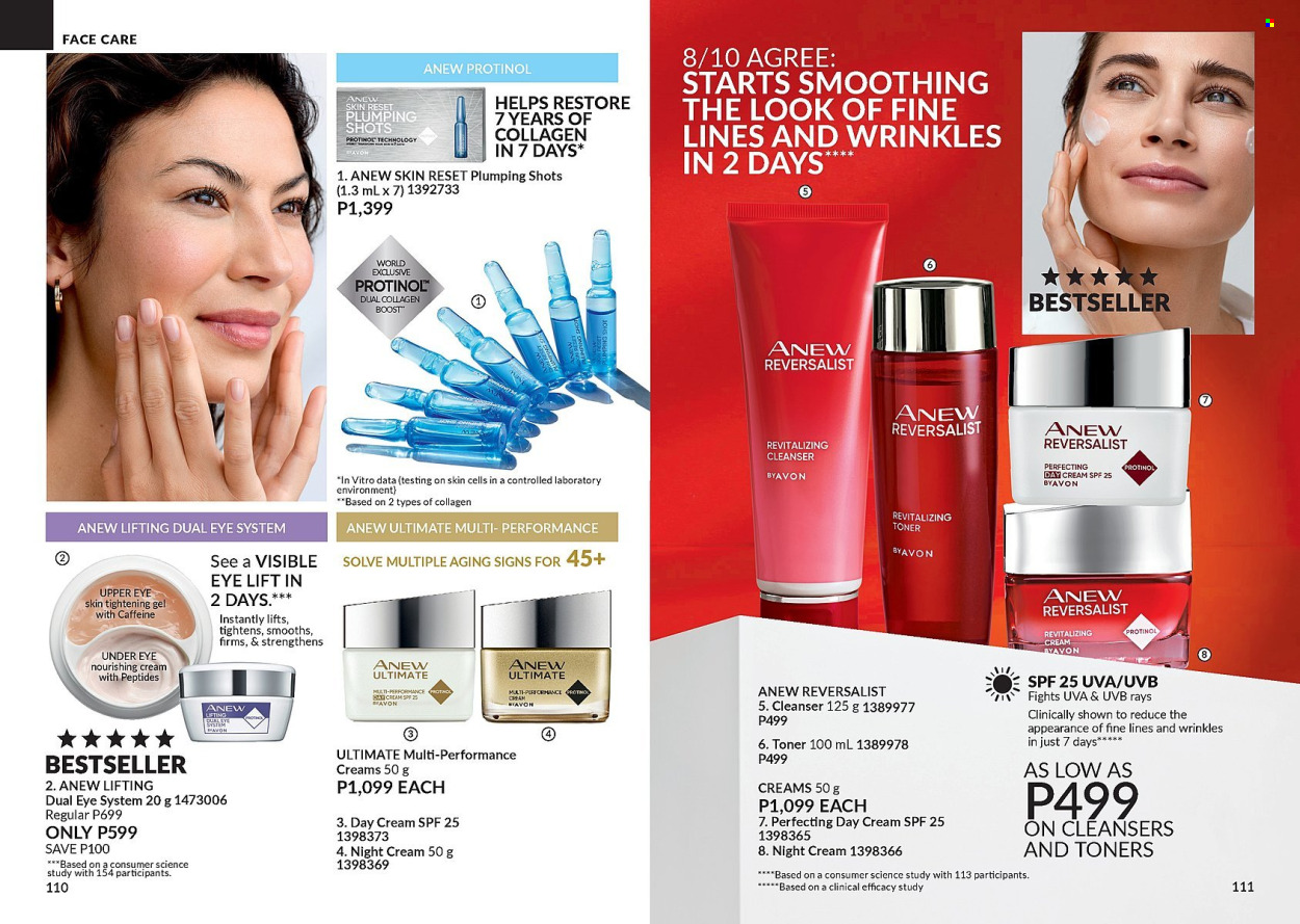 thumbnail - Avon offer  - 1.4.2024 - 30.4.2024 - Sales products - Avon, Anew, cleanser, day cream, toner, night cream. Page 56.
