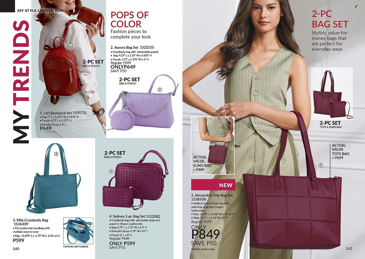 thumbnail - Avon offer  - 1.4.2024 - 30.4.2024 - Sales products - backpack, handbag, tote, cross body bag, tote bag, sling bag. Page 71.