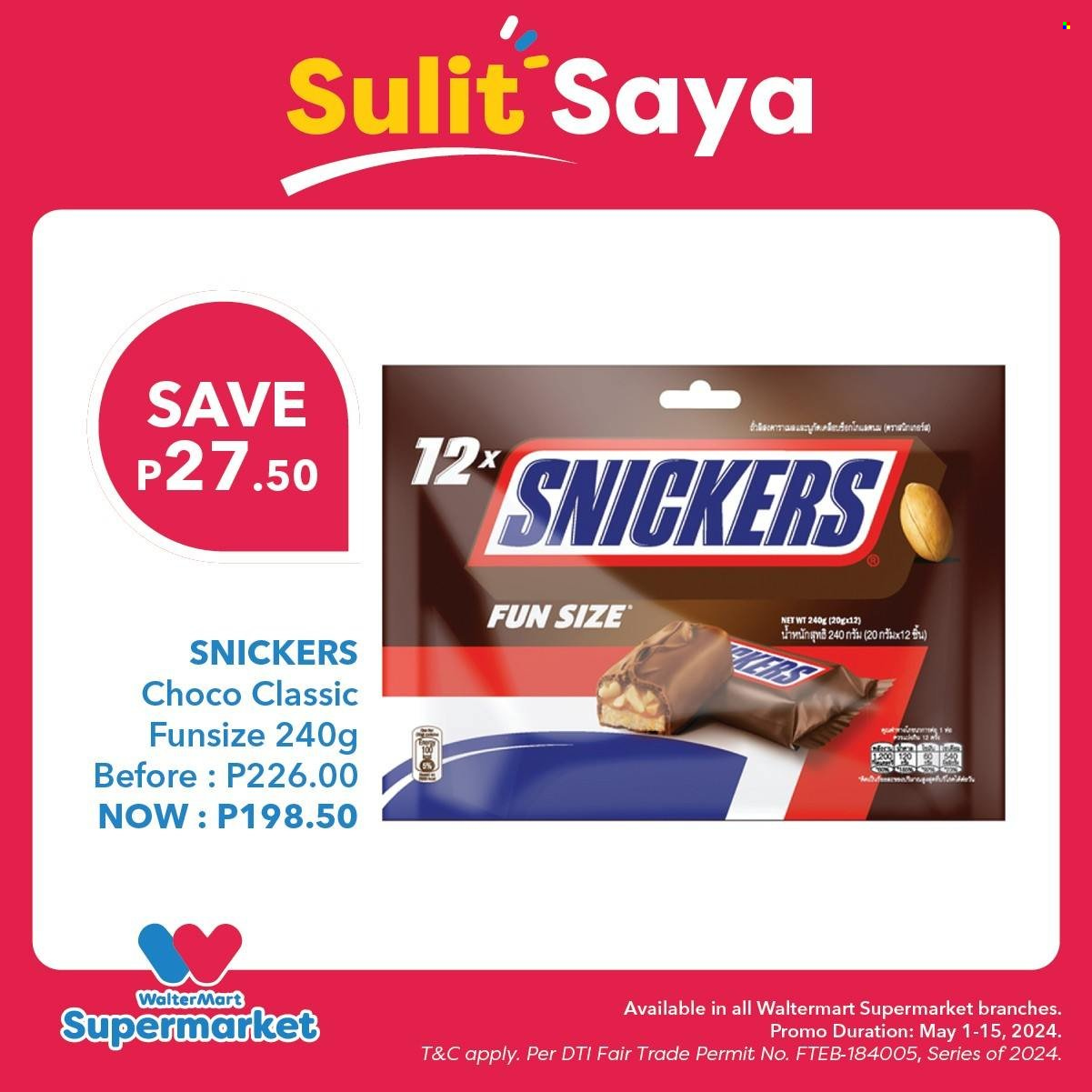 thumbnail - Walter Mart offer  - 1.4.2024 - 30.6.2024 - Sales products - Snickers. Page 3.