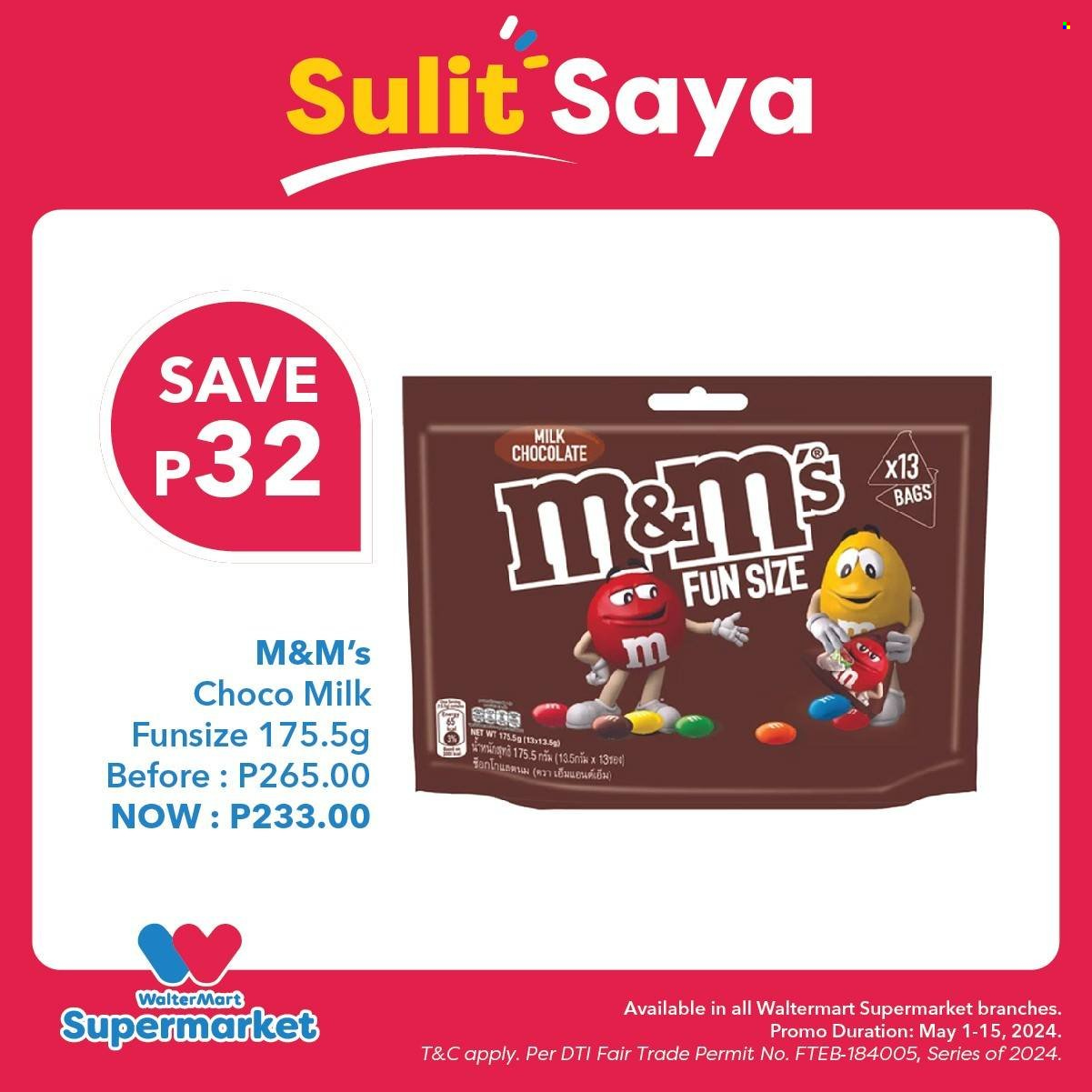 thumbnail - Walter Mart offer  - 1.4.2024 - 30.6.2024 - Sales products - milk chocolate, chocolate, M&M's, sweets. Page 7.
