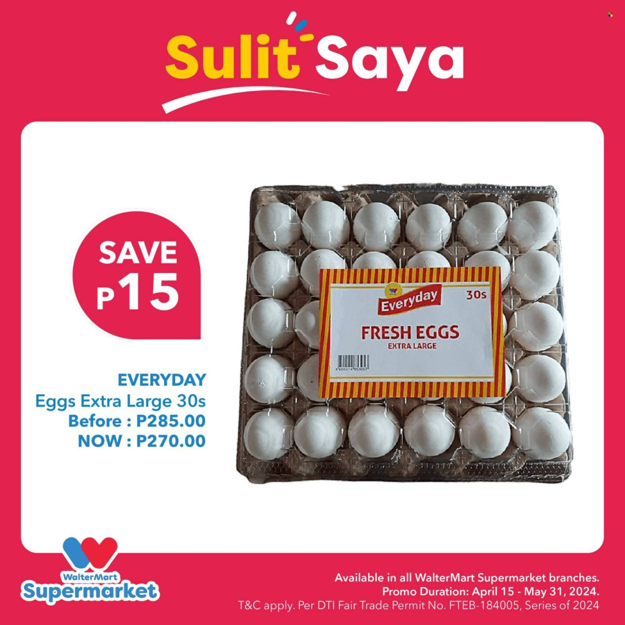 thumbnail - Walter Mart offer  - 15.4.2024 - 31.5.2024 - Sales products - eggs. Page 6.