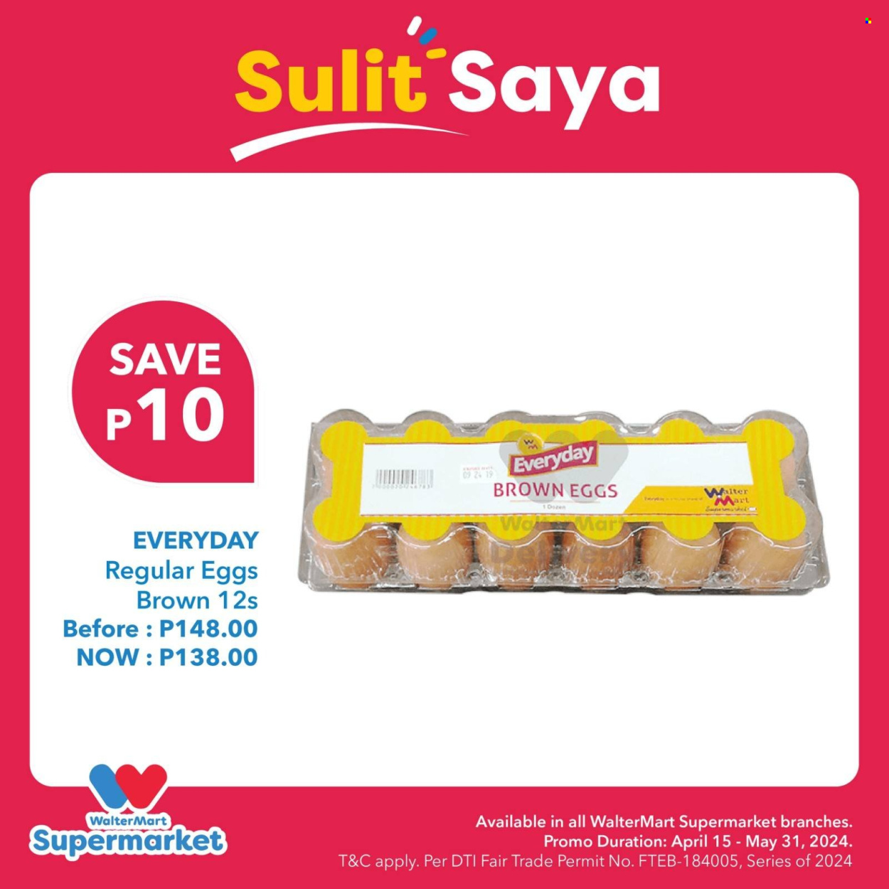 thumbnail - Walter Mart offer  - 15.4.2024 - 31.5.2024 - Sales products - eggs. Page 8.