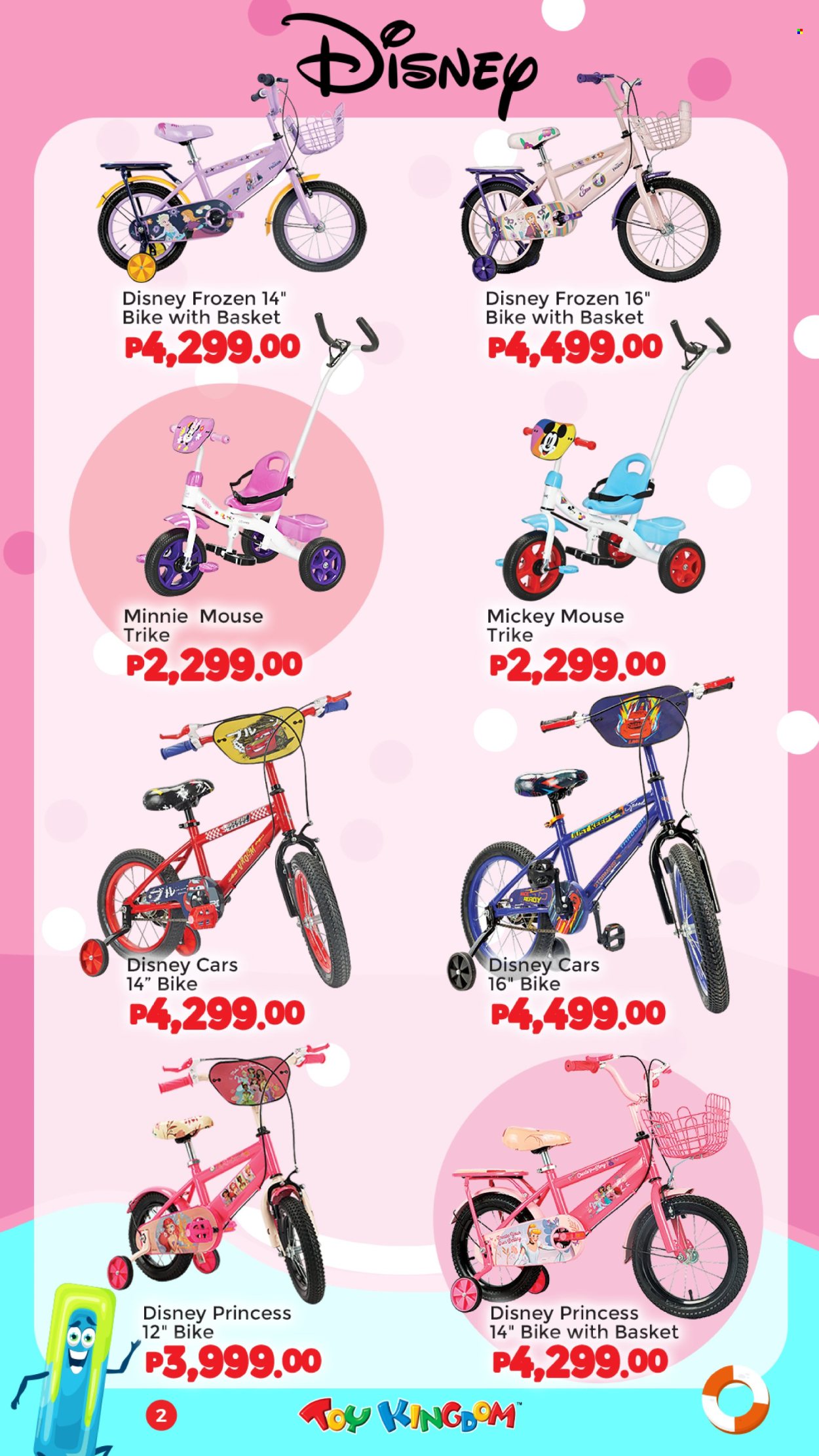 thumbnail - Toy Kingdom offer  - Sales products - Disney, Mickey Mouse, Minnie Mouse, bicycle, toys, princess. Page 2.