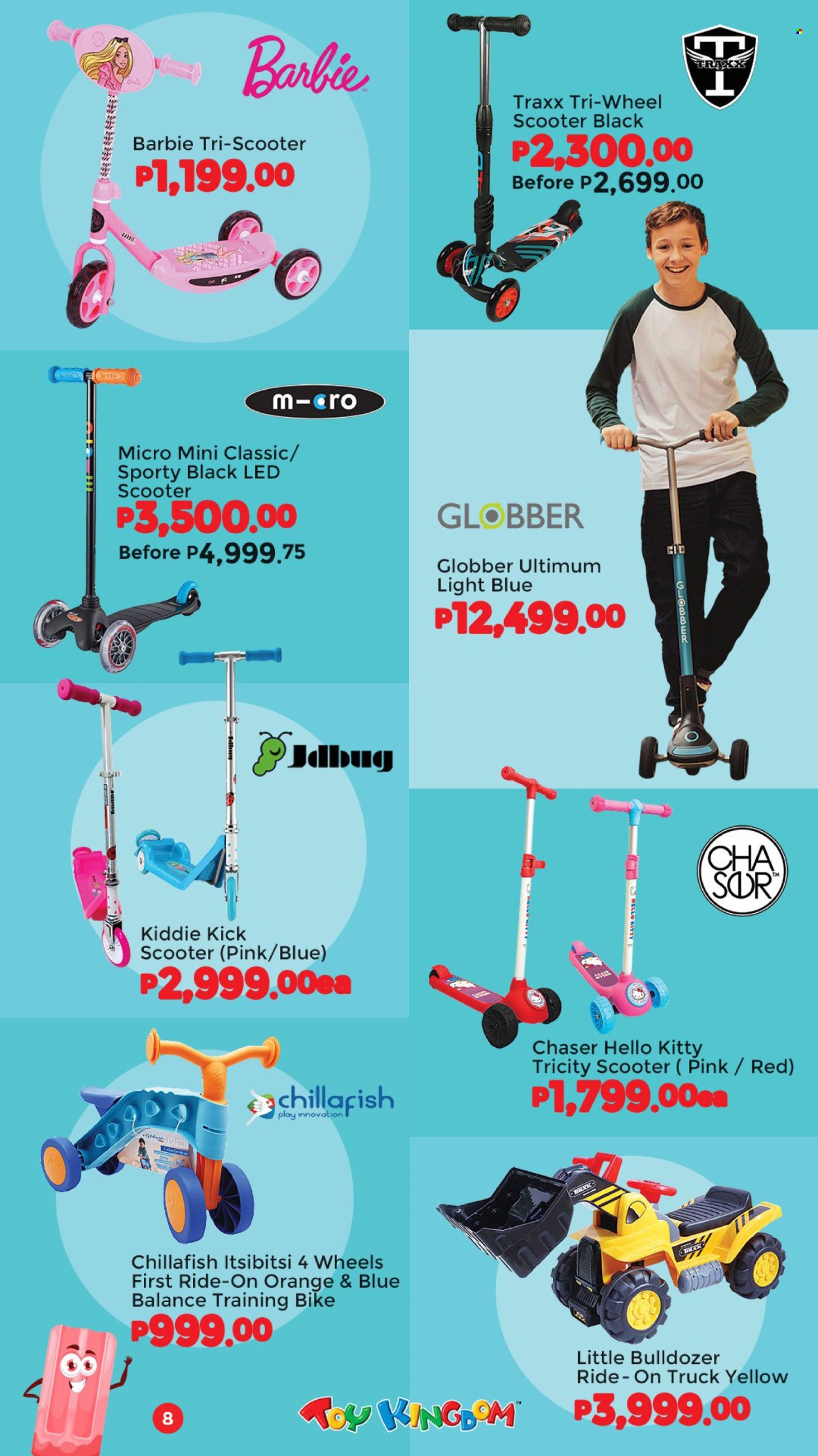 thumbnail - Toy Kingdom offer  - Sales products - Barbie, Hello Kitty, bicycle, kick scooter, toys. Page 8.