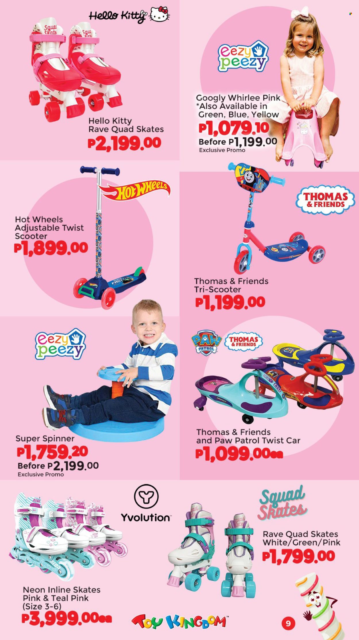 thumbnail - Toy Kingdom offer  - Sales products - Hot Wheels, Hello Kitty, Thomas & Friends, Paw Patrol, toys, spinner. Page 9.