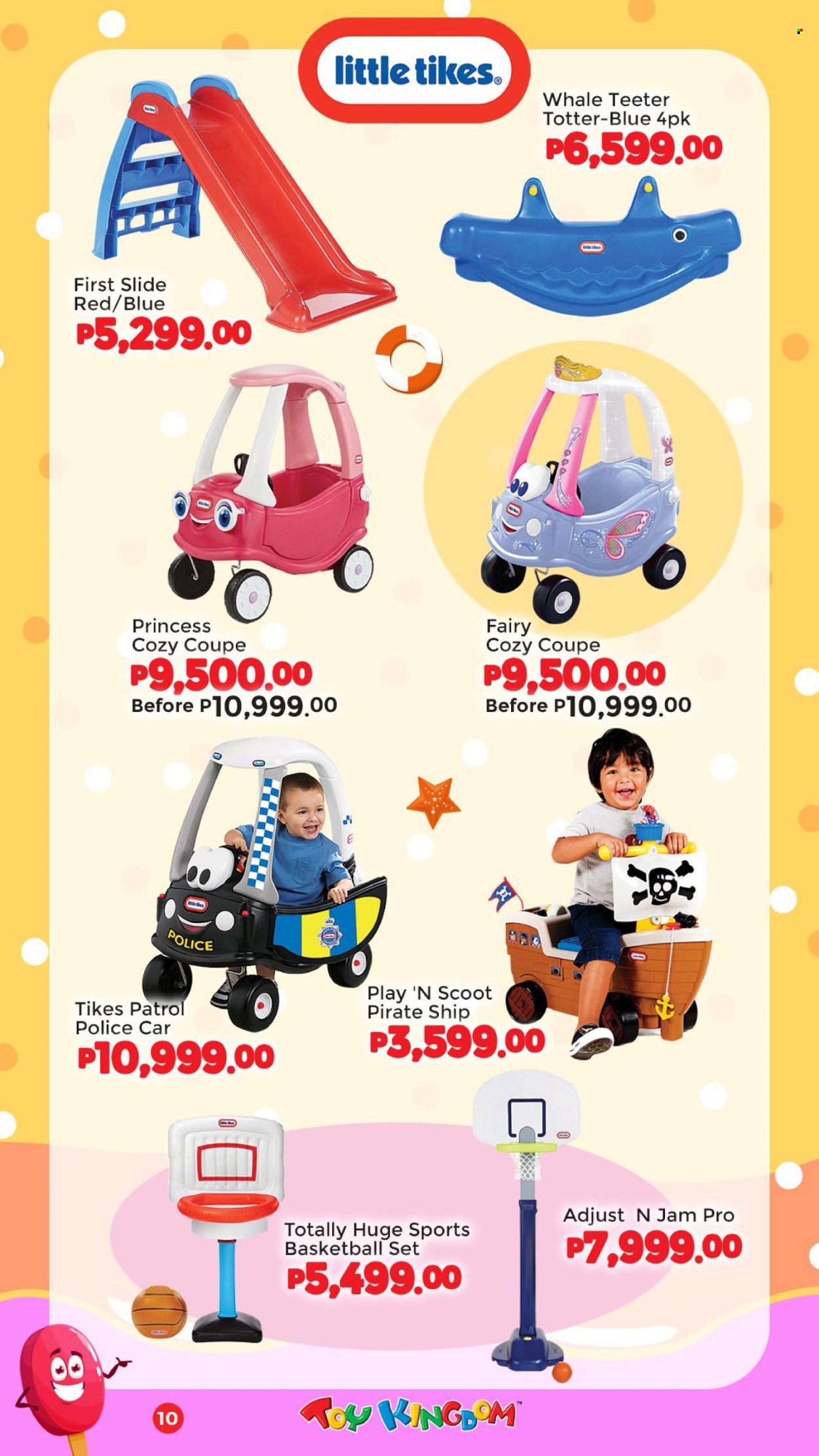 thumbnail - Toy Kingdom offer  - Sales products - basketball, toys, princess, Little Tikes, police car. Page 10.