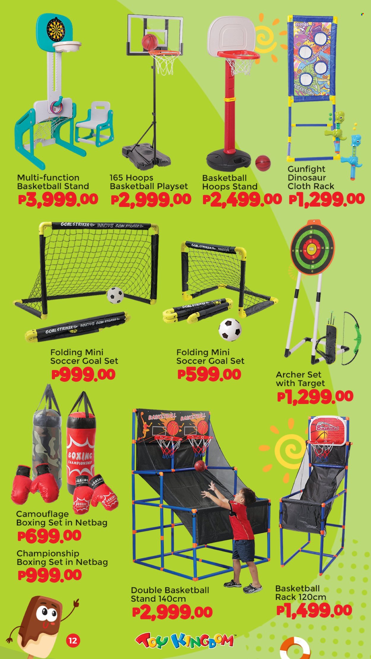 thumbnail - Toy Kingdom offer  - Sales products - sticker, portable basketball system, basketball, play set, toys, dinosaur, goal. Page 12.