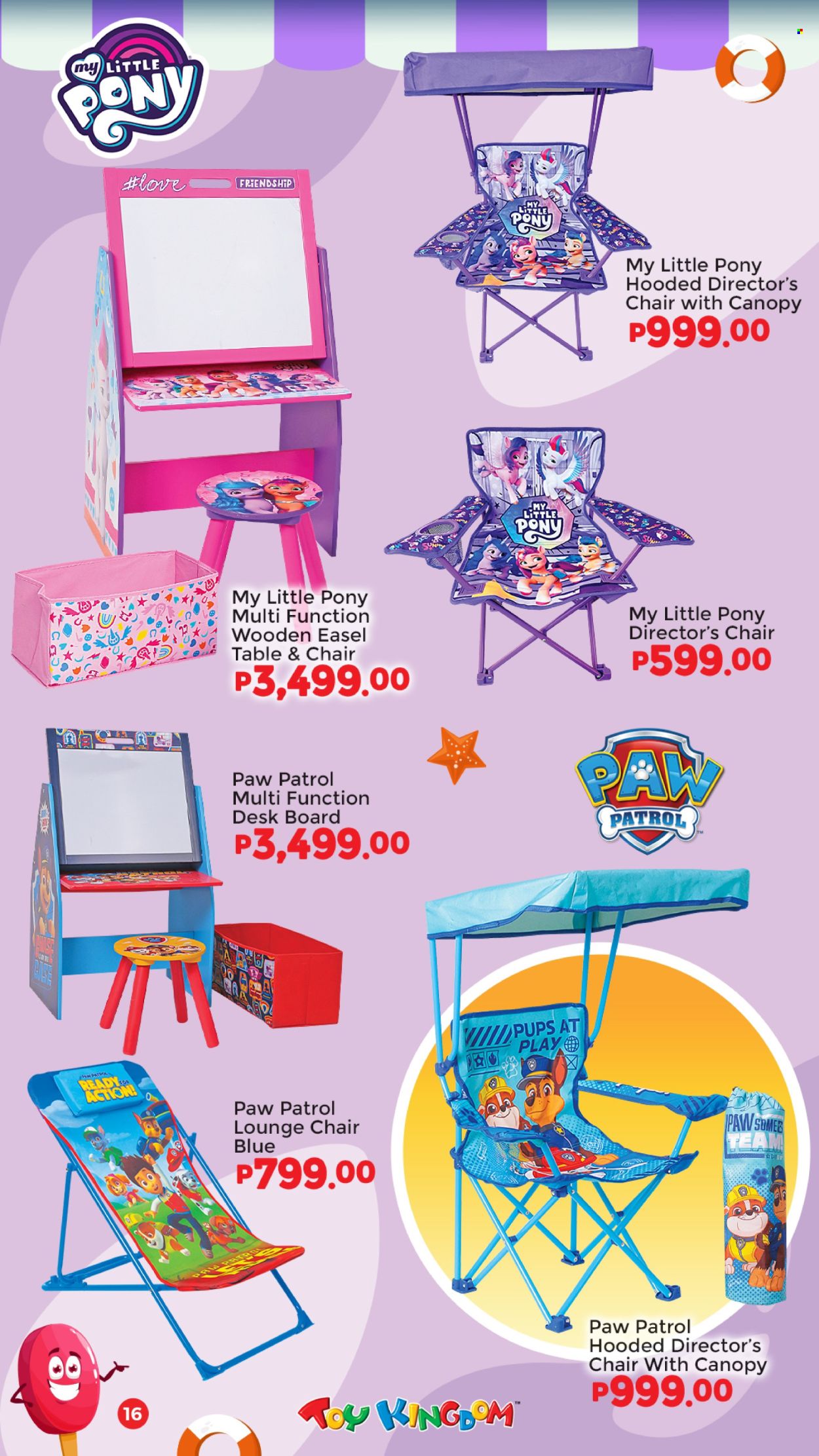 thumbnail - Toy Kingdom offer  - Sales products - chair, easel, table, My Little Pony, Paw Patrol, toys. Page 16.
